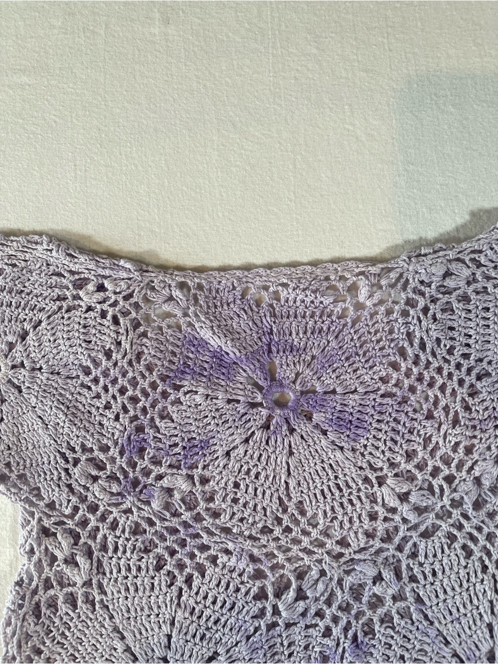 Handmade Crochet Floral Lilac Crop Top Boho Cottagecore - Picture 5 of 10